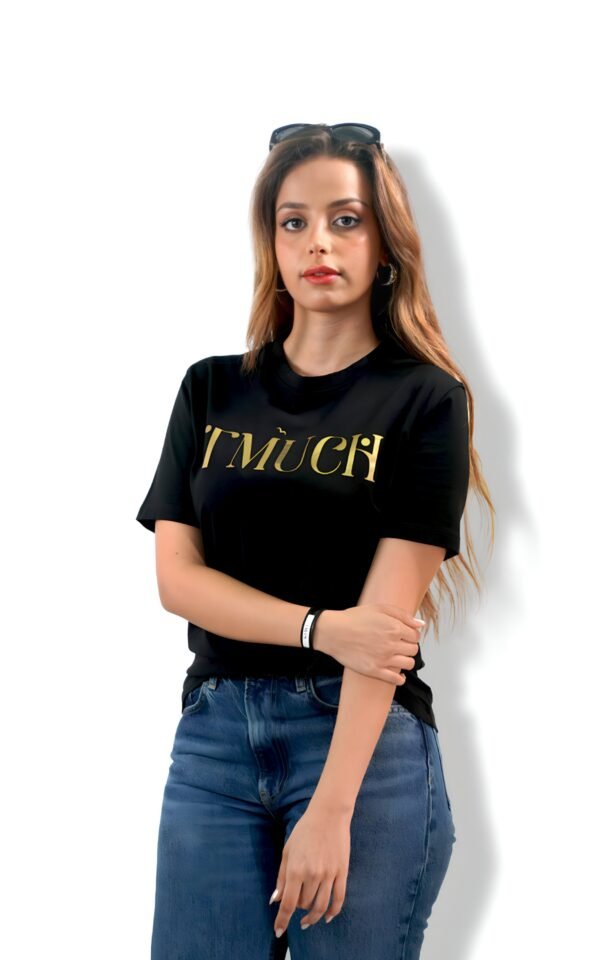 Black T-Shirt With Gold Logo