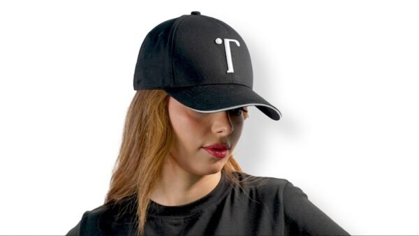 Black Cap Brim Style With 3D Embroidery White Logo