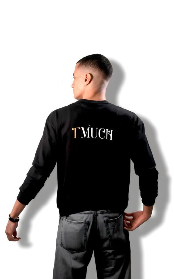 Black Sweatshirt With Logo on The Back Of Clothing