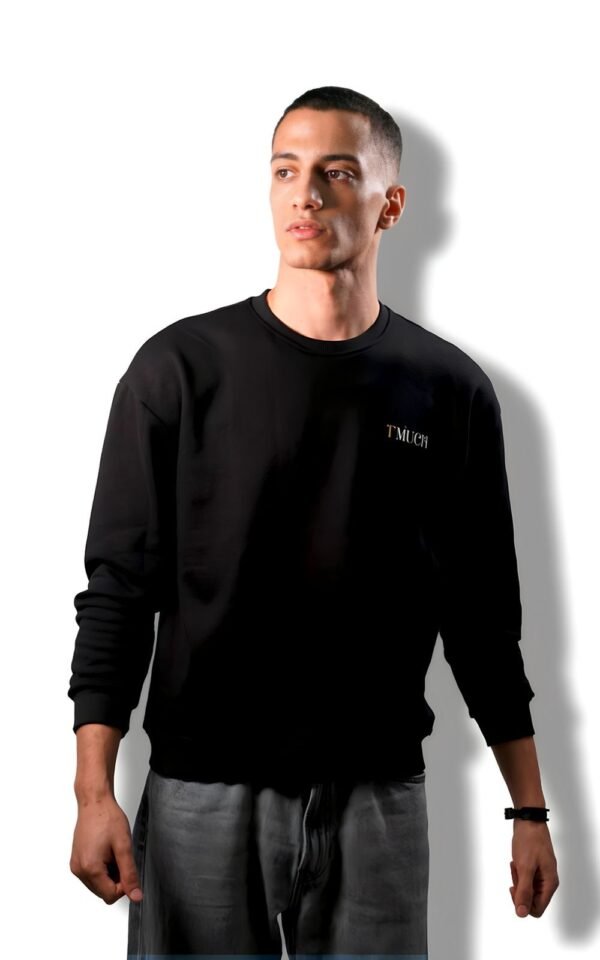 Black Sweatshirt With Logo On The Left Side