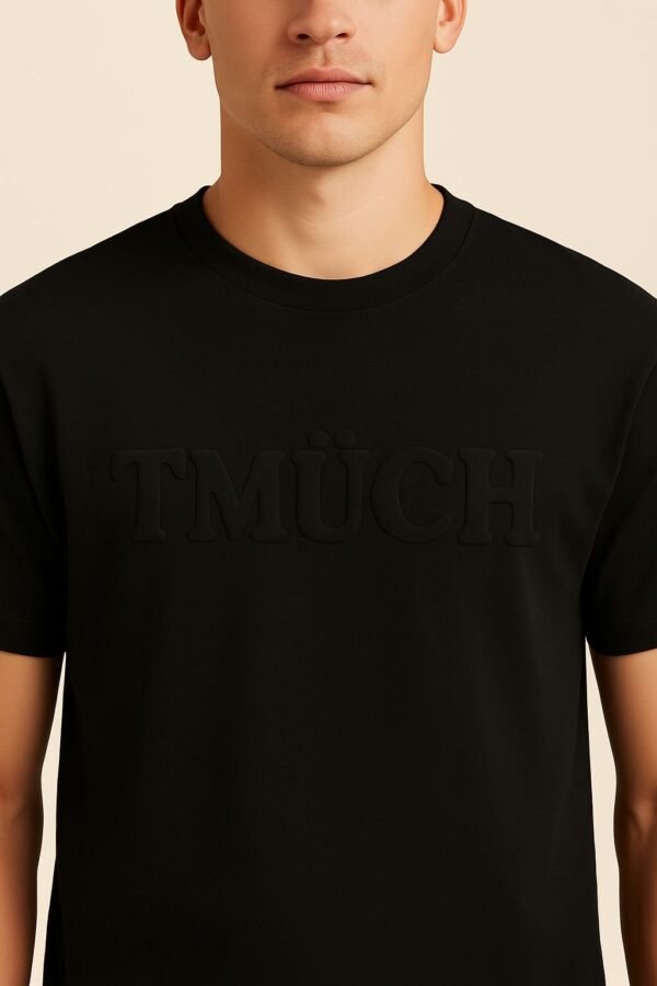 Black T-Shirt With Embossed Logo