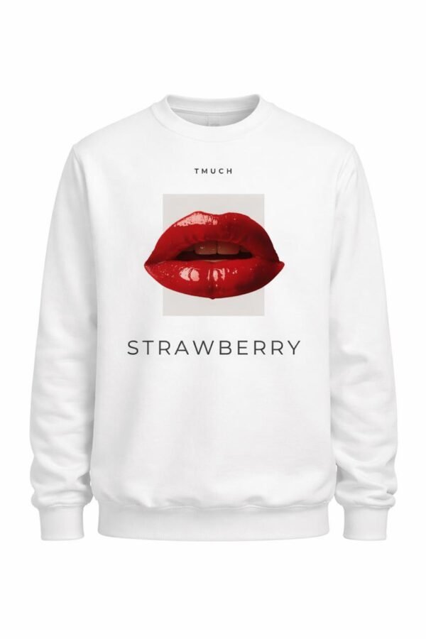 White Sweatshirt Strawberry Lips